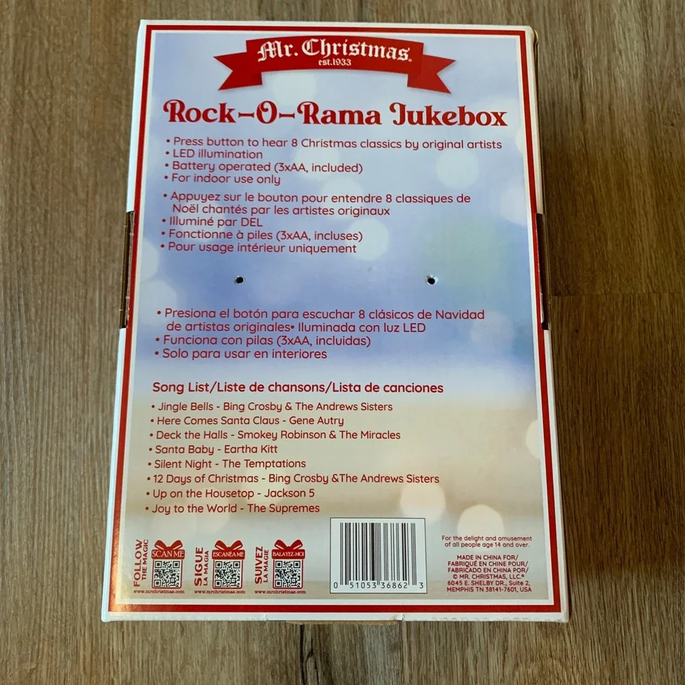 NEW in box Mr. Christmas Rock-O-Rama Jukebox - retro 50s diner